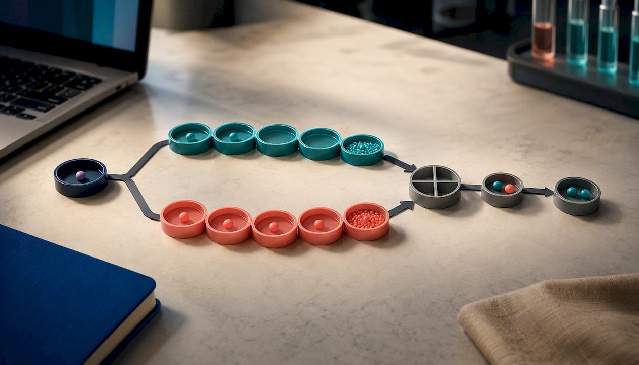 Orthogonal assay paths converging for confirmation