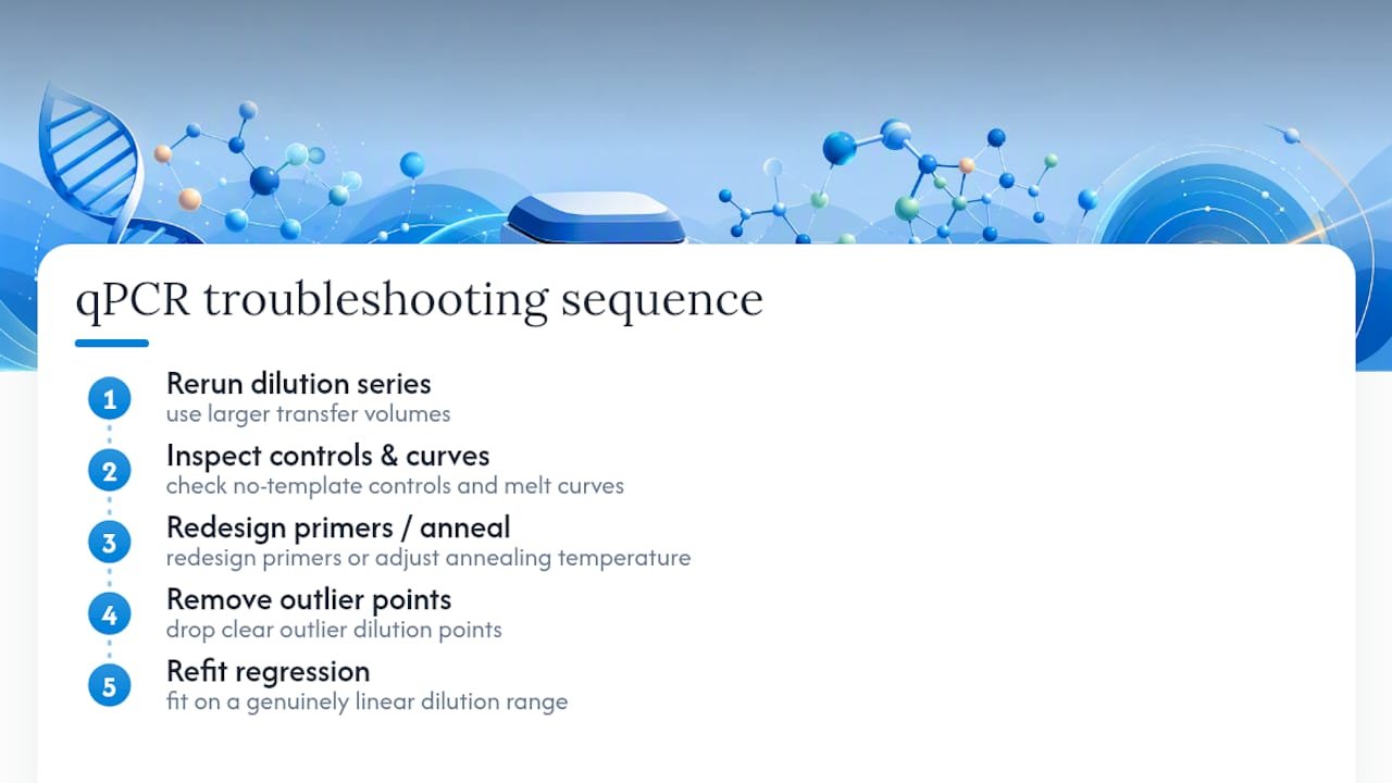 qPCR efficiency troubleshooting workflow