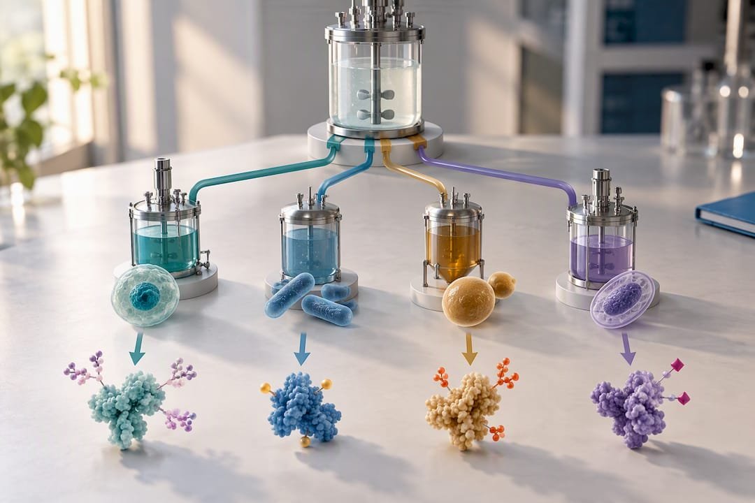 Expression hosts producing differently modified proteins