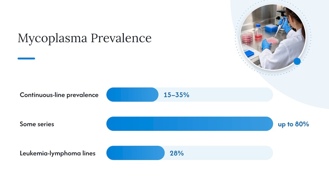 Reported prevalence and burden of mycoplasma contamination
